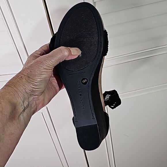 Wedges by Lucky Brand Crocheted Style Black Size 10 - Picture 9 of 9